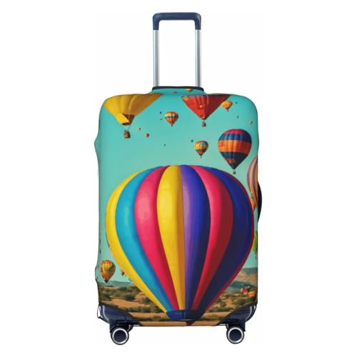 Lavender Hot Air Balloon Print Fashionable Suitcase Cover Personalized Luggage Protector for Travel and Business