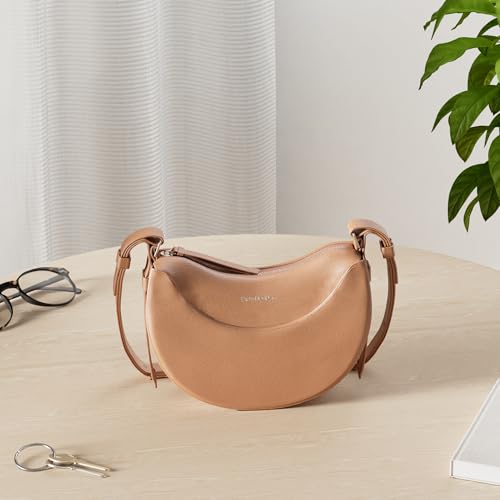 WESTBRONCO Crescent Leather Shoulder Bag for Women - Designer Crossbody Handbag Purse Hobo2