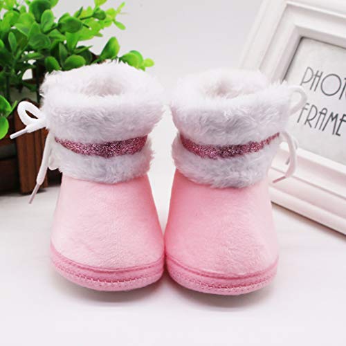 Baby Boys Girls Plush Shoes Fit and Flare Cozy Warm Winter Boots Minimalist Comfortable High Top Lace Up Running Shoes3