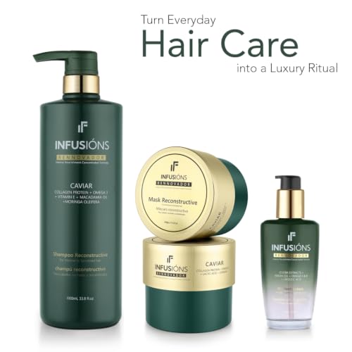 Image of INFUSIONS Rennovador Caviar Reconstructive Hair Mask 500g | Deep Hydration & Fiber Repair | For Normal to Sensitized Hair