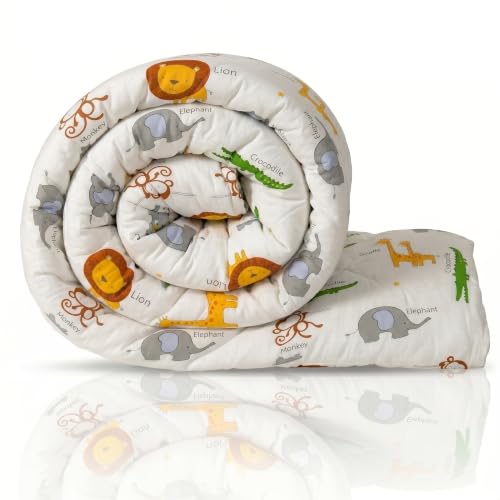 Image of Filymore Animal Comforter for Kids Girls - Cute Cartoon Print Single Bed Blanket, Microfiber Dohar for Boys & Girls | Soft Kids Winter & Summer Quilt|60x90 Inches (Cream Yellow)