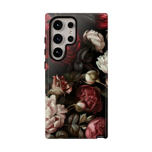 Coque Samsung S24 Ultra motif roses et pivoines rigide finition brillante