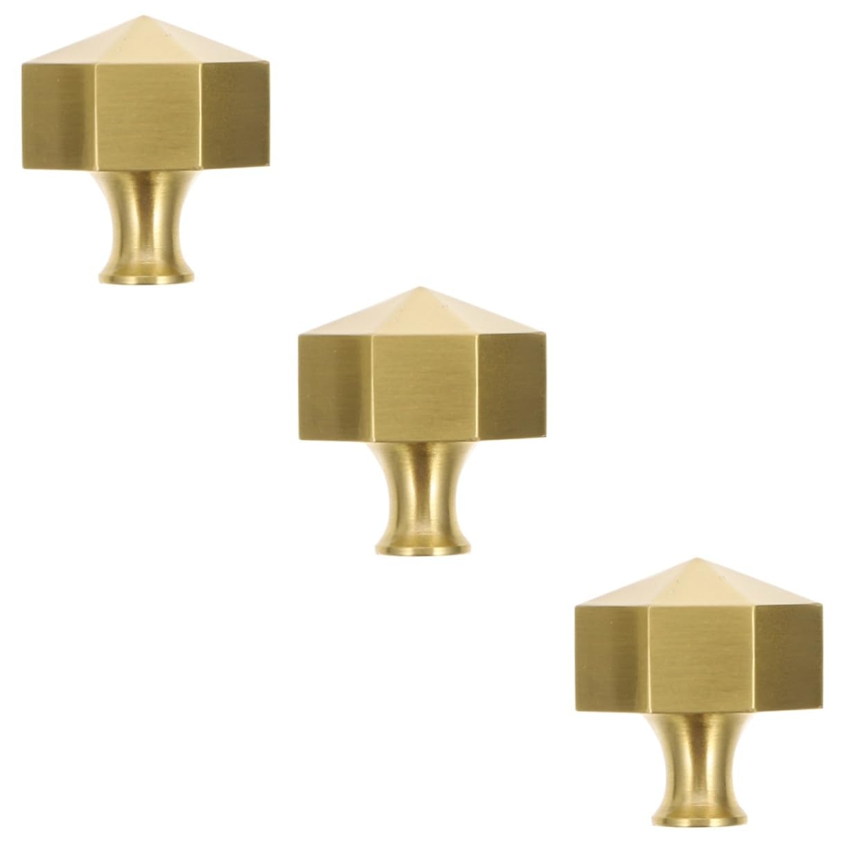 HOMSFOU 3stücke Brass Doorknob Octagon Pulls Kupfer Einloch Möbelknöpfe Für Schrank Kommode Langlebig Und Installieren Vielseitig Für Türen
