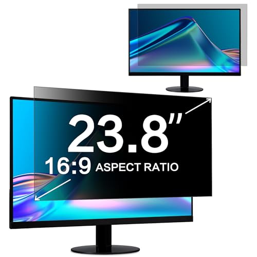 ZOEGAA Blickschutzfolie 23.8 zoll 16:9 Seitenverhältnis, Anti Blaulicht Monitor Sichtschutzfolie 23.8 zoll und Abnehmbarer Sichtschutz für HP/Dell/Acer/Samsung/Lenovo/Toshiba