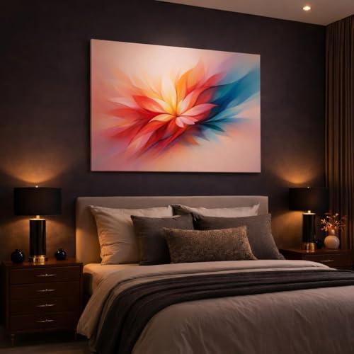 Tableau fleurs abstraites impression canvas haute definition chassis 3cm - 4