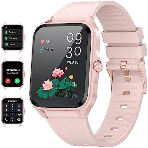 Smart Watch for Women - Make/Answer Calls, Text Notifications, 1.83'' HD Full Touch Screen Fitness Tracker with Voice Assistant/Heart Rate/BP/Sleep Monitor, IP67 Waterproof Smartwatch for iOS/Android
