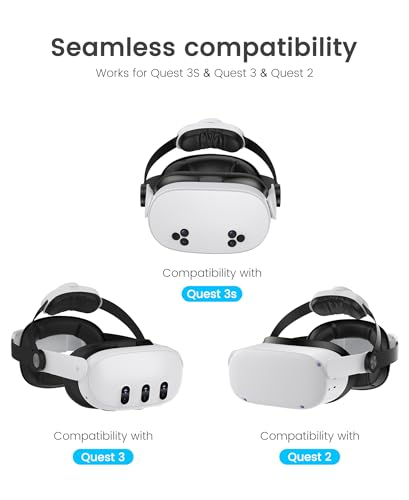 Image of Head Strap for Meta Quest 2 /3 /3S - 4-Way Adjustable VR Headset Strap Replacement with Enhanced Support & Comfort Upgrade - Elite Strap Alternative for Oculus Gaming