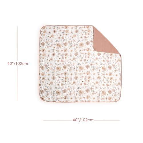 Image of CREVENT 40''X40'' 100% Organic Floral Cotton Muslin Baby Blanket for Newborns, Essential for Baby Shower Birthday Gift - Daisy 100X100cm