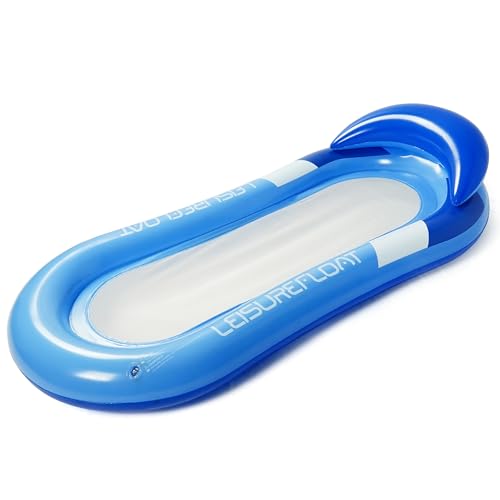 Belle Vous Colchoneta Inflable Piscina Azul con Reposacabezas   78 x 150 cm   Flotador Adulto Piscina para Piscina, Broncearse, Playa y Lagos   Colchoneta Piscina Fiestas