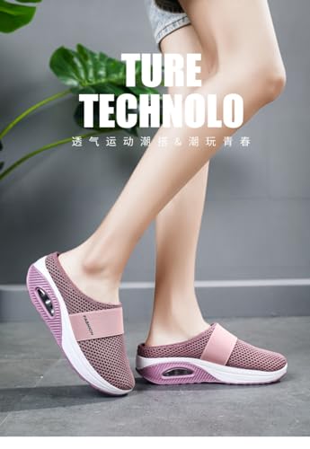 Barefoot Backless Mule Sneakers for Women Wide Platform Tennis & Racquet Sport Shoes Slip On House Slippers Lightweight Breathable Mesh No-slip Sole with Arch Support Casual Comfort Beach Sandals2