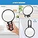 ForPro Professional Collection Premium Magnifying Handheld Mirror, 1X/15X Magnification Hand Mirror, Folding Adjustable Handle, for Makeup, Travel, Black