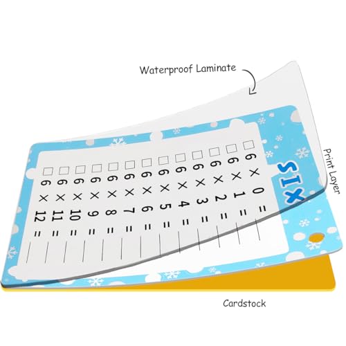 Kiadekoce Multiplication Flash Cards 0-12, 14PCS Times Table Flashcard Chart, with Dry Erase Markers Sorting Ring, 1st, 2nd, 3rd Grades Educational Math for Classroom Home - Image 8
