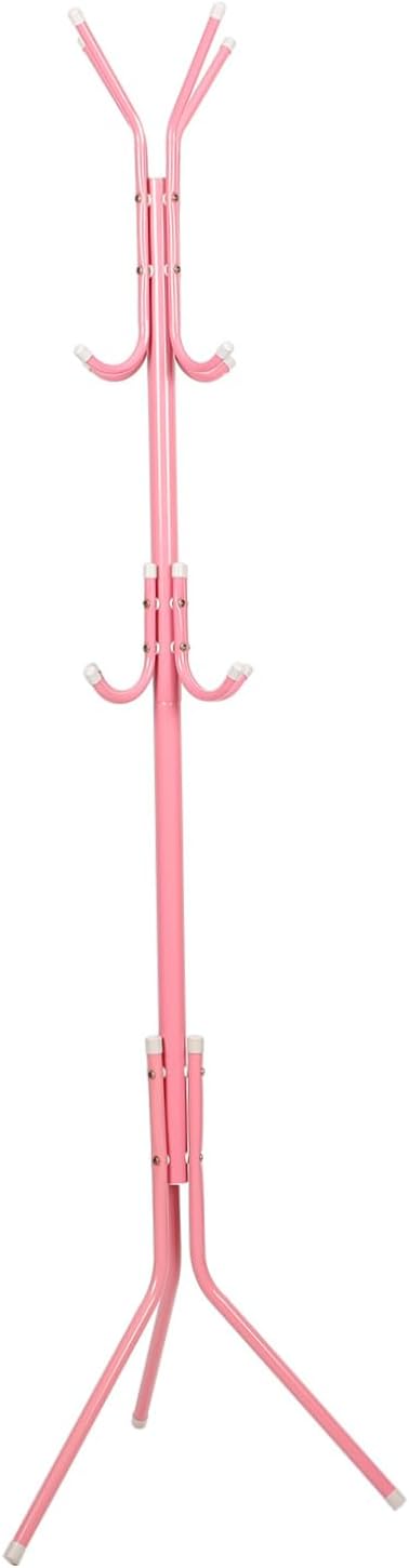 Pink Metal Coat Rack Tree with 12 Hooks, 3 Tiers Xmas