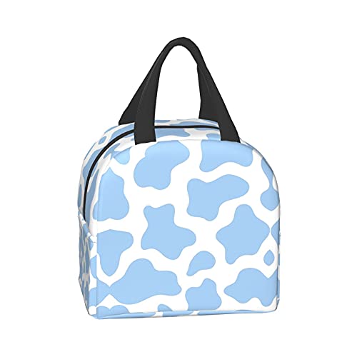 Ucsaxue Light Blue Cow Animal Lunch Bag Travel Box Work Bento Cooler Reusable Tote Picnic Boxes Insulated Container Shopping Bags For Adult Women Men #TOP2