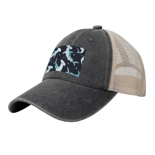 RZHRHJES Watercolor Hammerhead Shark, Classic Dad Hats Adjustable Trucker Hats Cowboy Mesh Baseball Cap