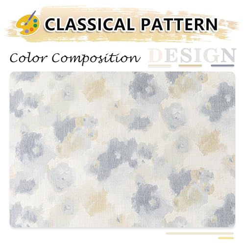 Image of MYSKY HOME Floral Curtains 84 Inch Long for Girls Bedroom, Yellow Curtains for Living Room, Farmhouse Country Light Filtering Grommet Semi Sheer Natural Drapes Grey Colorful Design W52, 2 Panels