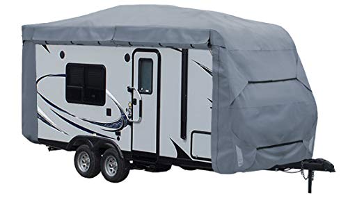 Gearflag Travel Trailer Camper Cover 4-Ply Top Fits 17' - 19' Reinforced Windproof Side-Straps Anti-Uv Water-Resistance Heavy Duty Breathable (Fits 17' - 19') #TOP4