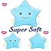 WEWILL 13'' Creative Twinkle Star Light up Night LED Plush Pillows Stuffed Animal Toys Birthday Valentines for Toddlers Girls(Blue)