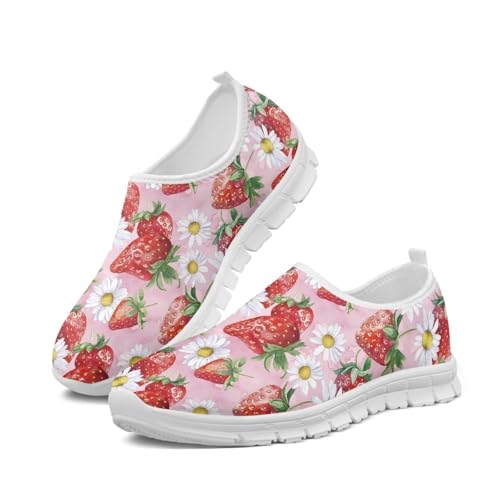 Modysero Breathable Slip On Sneakers for Women Tennis Shoes Womens No Laces Low Top Funny Graphic Print Shoes for Ladies