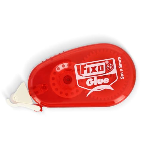 FIXO Kleber auf doppelseitigem Klebeband, Maße: 5 x 8 mm, ermöglicht die Anzeige der Anwendung, ideal für Schulhandwerk und Erwachsene, perfekt für säure- und ligninfreie Fotografien