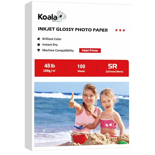 Koala Glossy Inkjet Photo Paper 5X7 Inches 48lb 100 Sheets