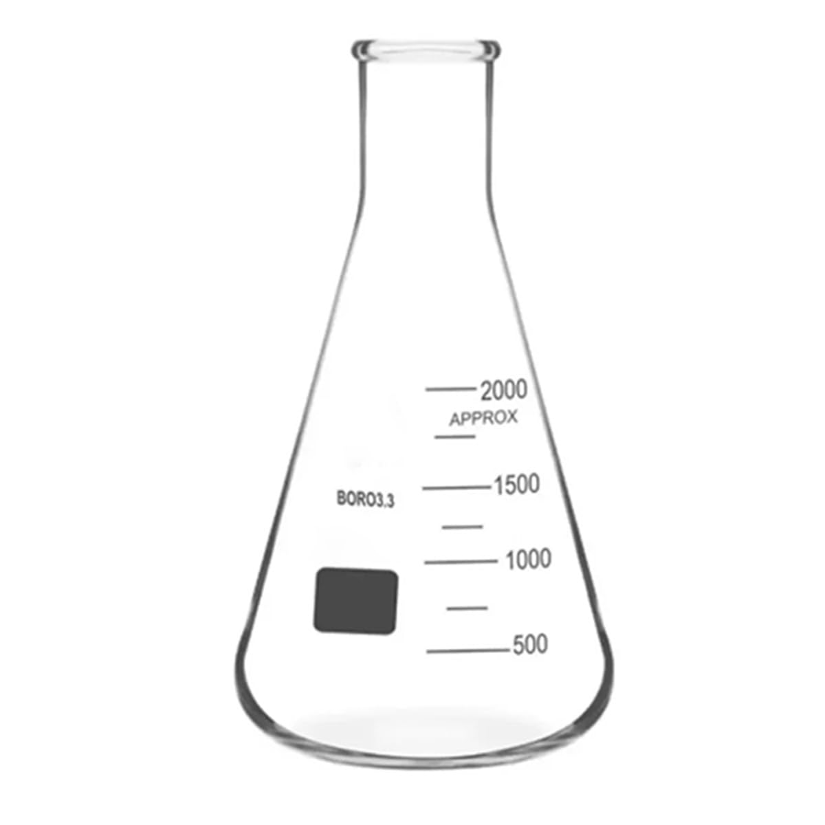 Butelka stożkowa borokrzemianu Szkło laboratoryjne stożkowe 50-5000 ml G3.3 Materiały(2000ml)