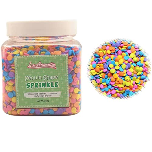 Image of La Aromatic Sequin Pastel Shaped Cake Decorating sprinkles-200 Grams / 7 Oz