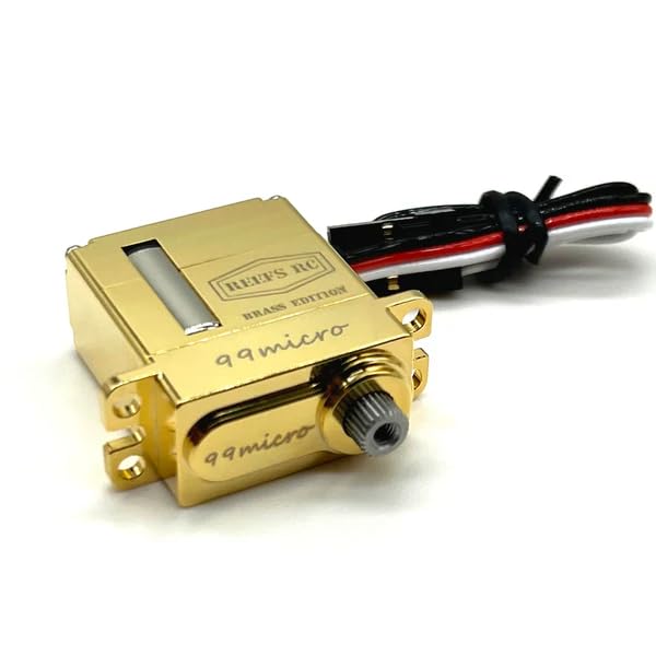 (HELIDIRECT) REEF'S RC 99 Micro Brass Edition, High Torque Digital Coreless Waterproof RC Car Servo - Remote Control Car, RC Car Servo (HELIDIRECT)