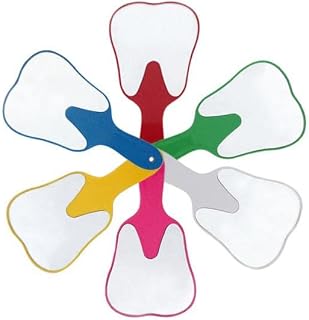 FascinatingTrade 6PCS Mouth Handle Mirror Teeth Shape Mirror Tooth Inspection Oral Mirror Hand Mirror