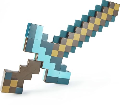 Mattel Minecraft Transforming Diamond Sword & Pick-Axe Kid-Sized 2-in-1 Toy Accessory for Role-Play & Costumes (Amazon Exclusive)