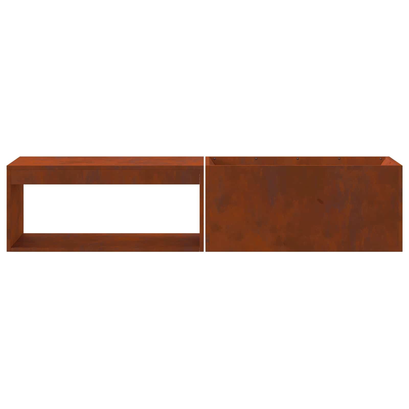 Braise Marrone 160 x 45 x 35 cm Acciaio Braciere Fuoco Multifunzionale Camino Esterno per Giardino, Riscaldamento, Terrazza, Campeggio