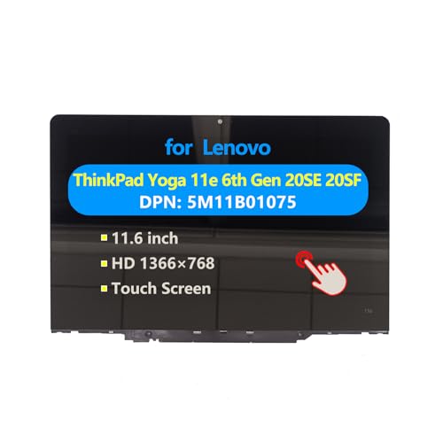 Image of Replacement Laptop for Lenovo ThinkPad Yoga 11E 6Gen Touch Screen Digitizer Assembly LCD Display Module with Bezel 5M10W64489 5M10W64486 5M10W64488 5M10W64487 5M11B01075 5M11B01073