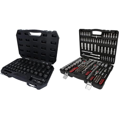 KS Tools 515.0065 1/2 Sechskant-Kraft-Stecknuss-Satz, 40-tlg & 917.0779 1/4+3/8+1/2 Steckschlüssel-Satz, 179-tlg