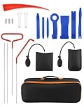 QWORK® 17-Piece Car Tool Kit Breakdown Emergency Kit with Long Reach Grabber, Air Wedge Pump and Trim Removal Tools for All Vehicles