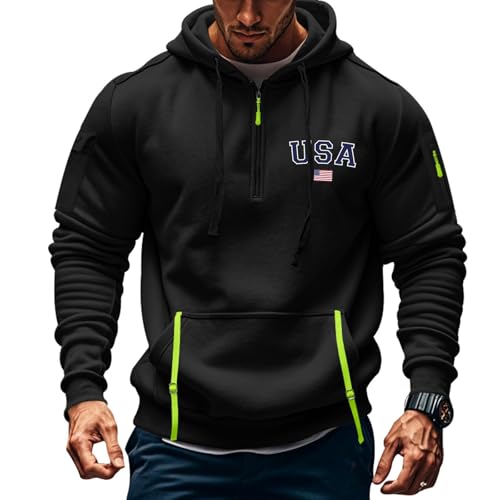 Tactical Hoodies for Men Quater Zip Up Sweatshirt Casual Workout Mens Hoodies with Pockets2