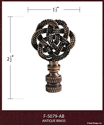 Image of Royal Designs, Inc. Decorative Celtic Knot Lamp Finial, Antique Brass - Pack of 2