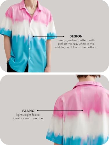 Image of DHRUVI TRENDZ Men's Rayon Regular Fit Casual Shirt | Stylish Printed Formal Shirts for Men | Short Sleeve Lightweight Summer Outfit | Soft Breathable Button-Down Summer & Casual Shirt's
