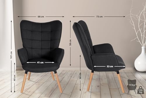 Clp Poltrona Garding Tessuto Nero Arredamento Casa Cucina Casa & Cucina - 2