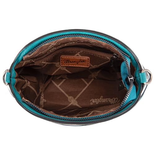 Image of Wrangler Cow Print Crossbody Bag for Women Western Cross Body Purse with Signature Strap