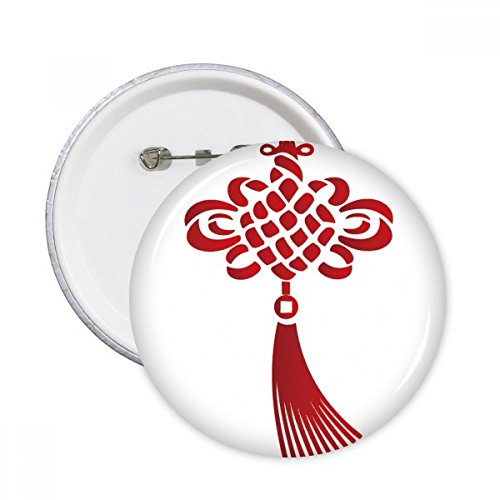 Pins noeud de sécurité rouge badge rond cadeau original multicolore 5pcs