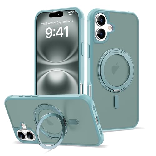 Image of Compatible with iPhone 16 Plus Case with Stand 6.7 inch,Green