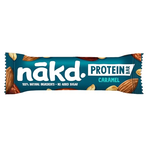 Nakd Caramel Protein Bar - Vegan - Gluten Free - Healthy Snack, 45g (Pack of 36 bars)