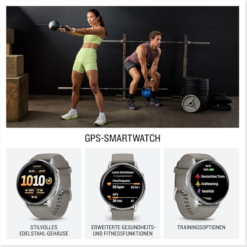 Garmin Venu 4, 45 mm, GPS-Fitness-Smartwach, Schwarz/Schiefergrau