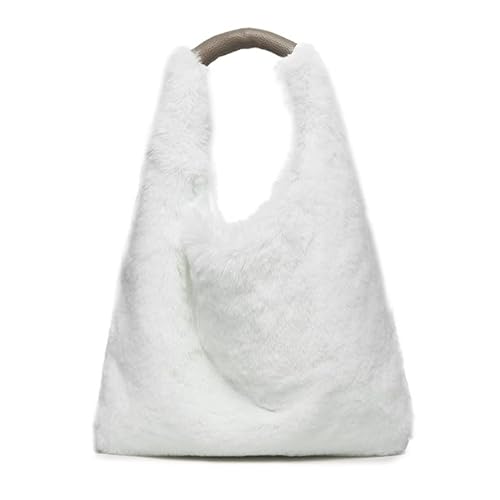 [グッシオ ベーシック]トライアングルファーバッグ ワンハンドル ふわふわ フェイクファー トレンド ファッション italy 12-1069 (IVORY)