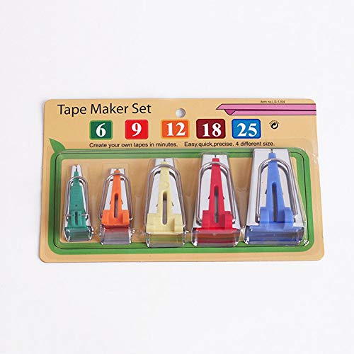 Yicbor BIAS TAPE Maker Set 6Mm/9Mm/12Mm/18Mm/25Mm 5 Sizes Diy Quilting Tools Kit thumb #3