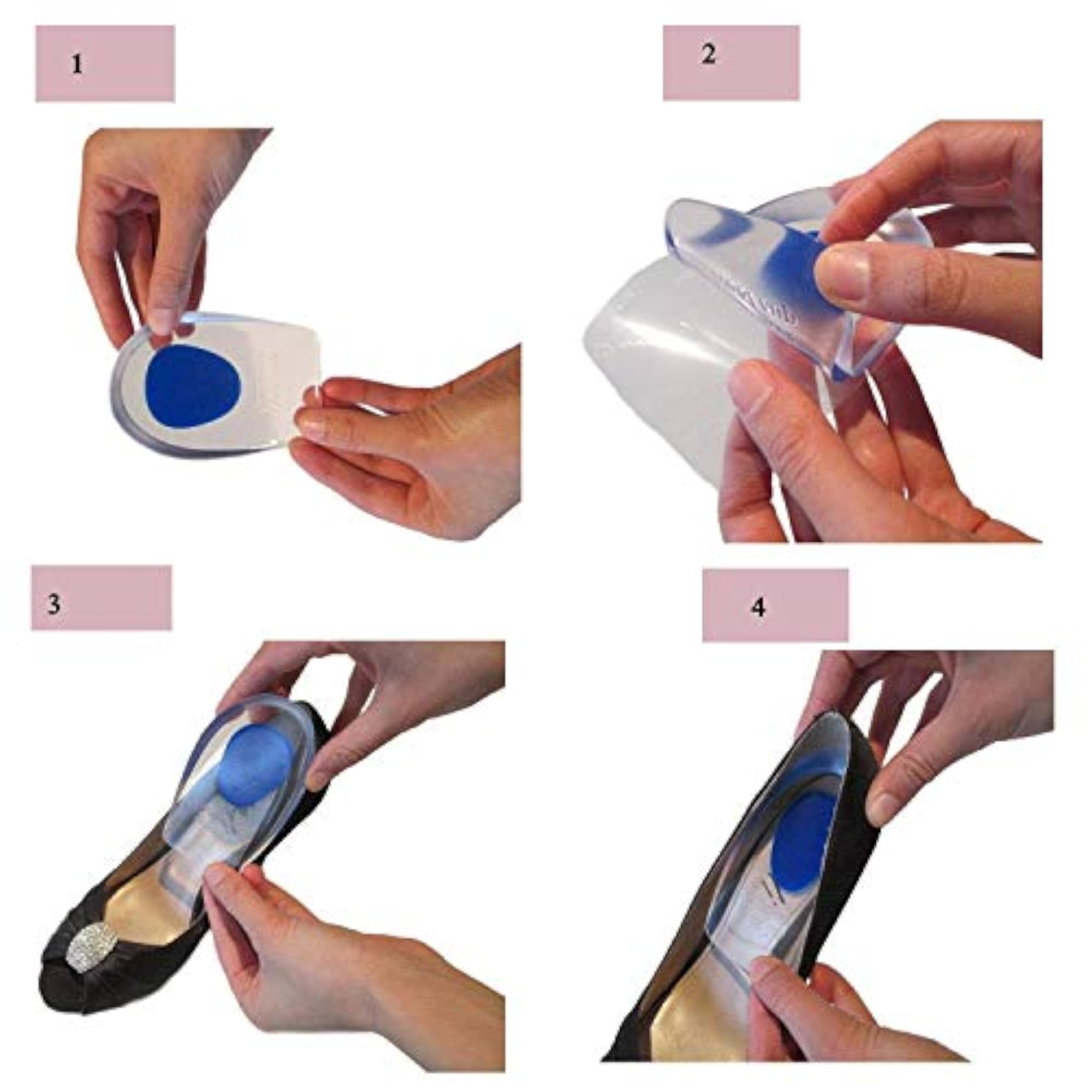 Gel Heel Cups Silicone Heel for Ankle Pain, Heel Spur Support