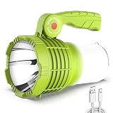 Resistente al agua y duradero: hecho de ABS resistente a los impactos para proteger la linterna led recargable de caídas y golpes mientras está en uso. La linterna de camping puede soportar salpicaduras de agua en todas las direcciones, adecuada para ambientes interiores o exteriores.