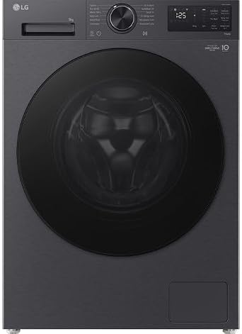 LG VX50 Series Counter-Depth MAX  F2X50S9TBB 9kg Washing Machine with 1200 rpm - Matt Black - A Rated [Energy Class A]