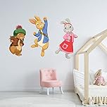 Beautiful Game Official Peter Rabbit, Benjamin Bunny, Lilly BobtaIl trio Wall Sticker Mural PRTV10 (60cm Width x 35cm Height)