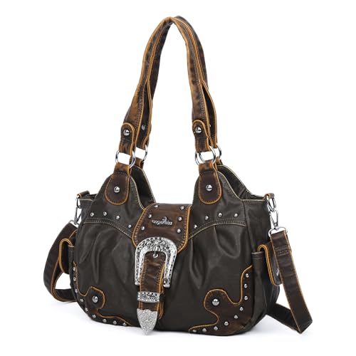 Image of Angel Kiss Hobo Bags for Women Vegan Leather Purses and Handbags Ladies Chic Shoulder Bags Crossbody Purses with Metal Studs